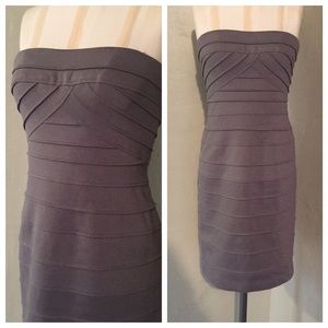 BCBGMaxazria Strapless Misty Morning Grey Dress!